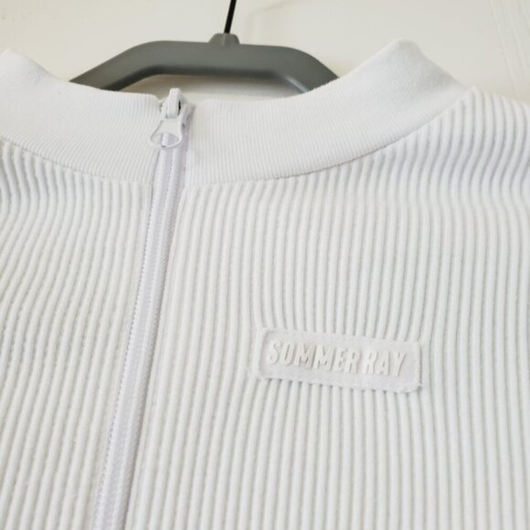 Sommer Ray White Cropped Compression Zip Workout Gym Jacket M - Picture 7 of 8